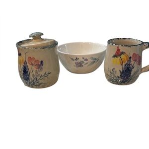 Floral Ceramic Mug and Sugar Bowl Set